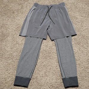 Lululemon men's 2-in-1 shorts pants gray size L